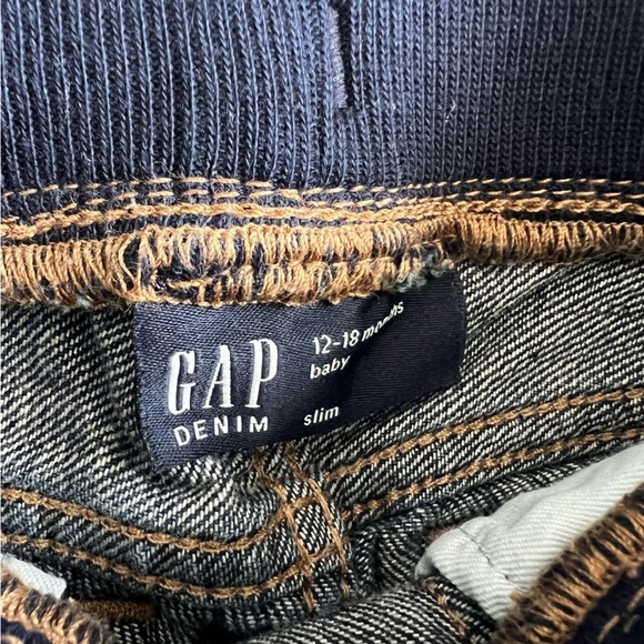 Baby Gap Denim Jeans with Navy Tie Waistband Size 12-18 Months - Picture 7 of 11